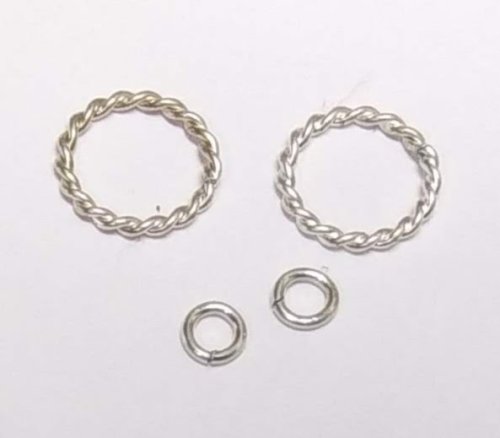 Judy Larson's Bali Style Earrings - , Contemporary Wire Jewelry, Stamping, Stamps, Butane Torch, Soldering, Solder, Drilling, Drill, Cut the coil into jump rings